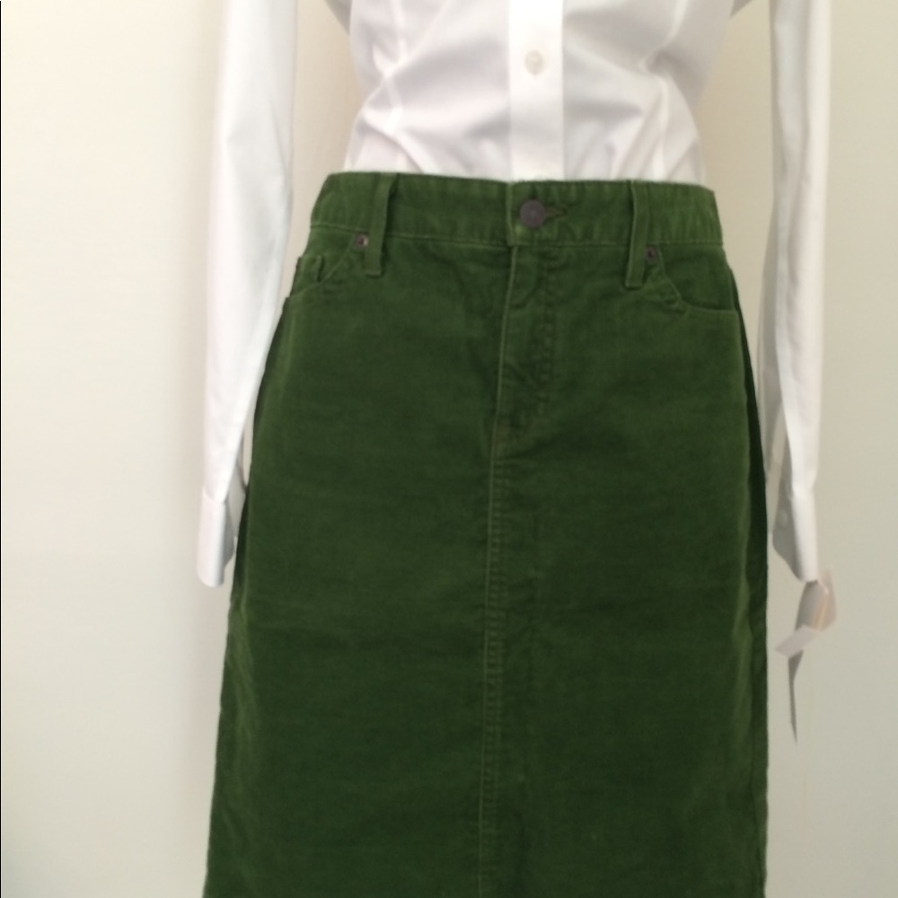 Green corduroy skirt